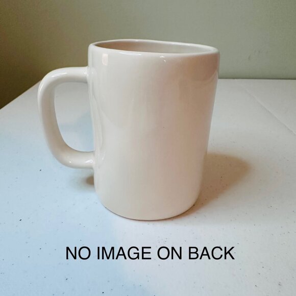 Rae Dunn "Mug Life" Ceramic Coffee Mug White Black Text elongated letters - Picture 2 of 8